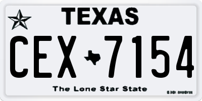 TX license plate CEX7154