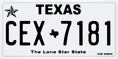 TX license plate CEX7181