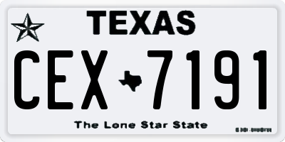 TX license plate CEX7191