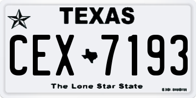 TX license plate CEX7193