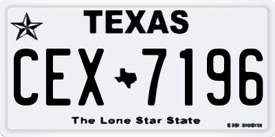 TX license plate CEX7196