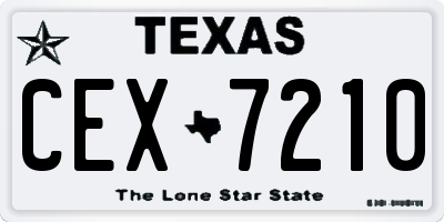 TX license plate CEX7210