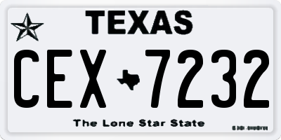 TX license plate CEX7232