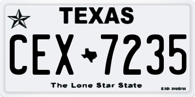 TX license plate CEX7235