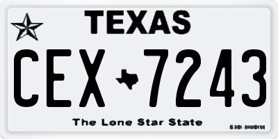 TX license plate CEX7243