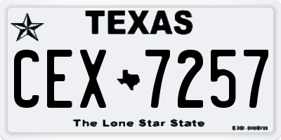 TX license plate CEX7257