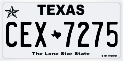 TX license plate CEX7275