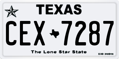 TX license plate CEX7287