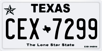TX license plate CEX7299
