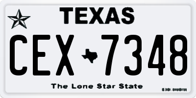 TX license plate CEX7348
