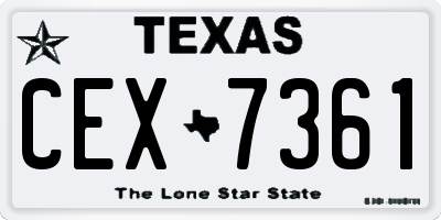 TX license plate CEX7361