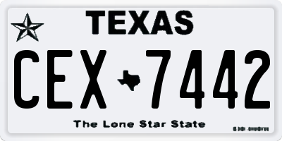 TX license plate CEX7442
