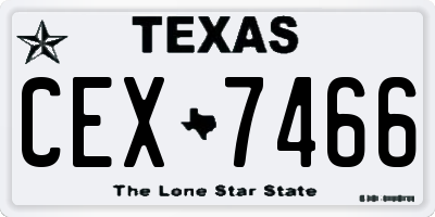 TX license plate CEX7466