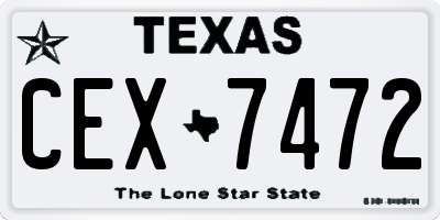 TX license plate CEX7472