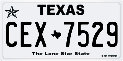 TX license plate CEX7529