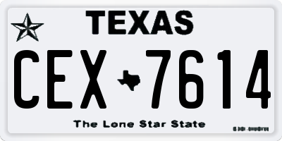TX license plate CEX7614