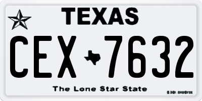 TX license plate CEX7632