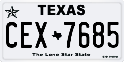 TX license plate CEX7685