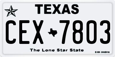TX license plate CEX7803