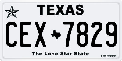 TX license plate CEX7829