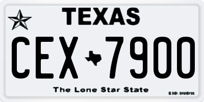 TX license plate CEX7900