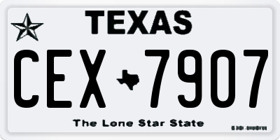 TX license plate CEX7907
