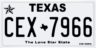TX license plate CEX7966