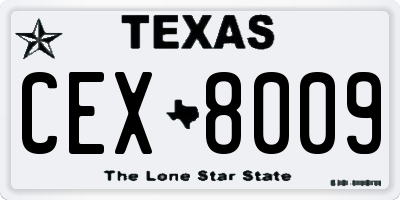 TX license plate CEX8009