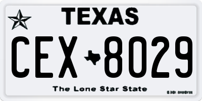TX license plate CEX8029
