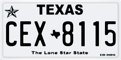 TX license plate CEX8115