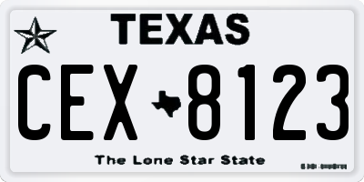 TX license plate CEX8123