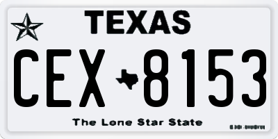 TX license plate CEX8153