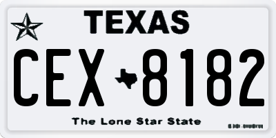 TX license plate CEX8182