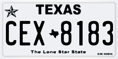 TX license plate CEX8183