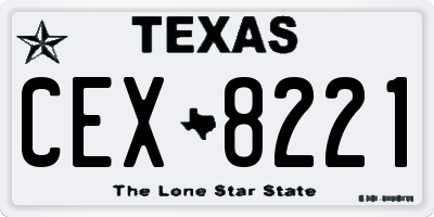 TX license plate CEX8221