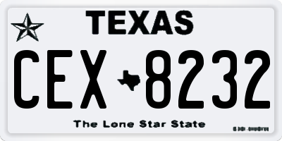 TX license plate CEX8232