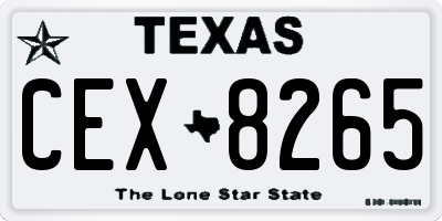 TX license plate CEX8265
