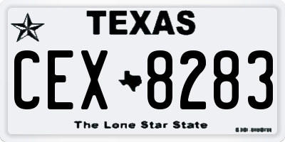 TX license plate CEX8283