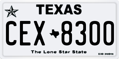 TX license plate CEX8300