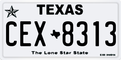 TX license plate CEX8313