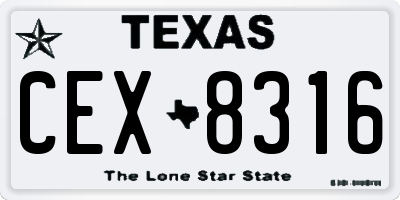 TX license plate CEX8316