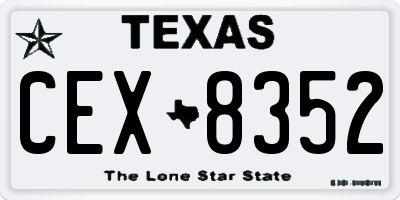 TX license plate CEX8352