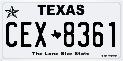 TX license plate CEX8361