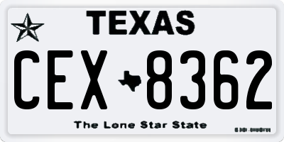 TX license plate CEX8362