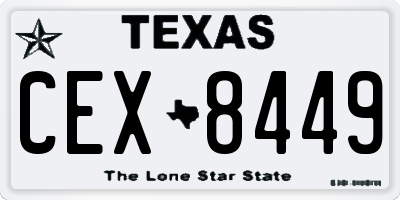 TX license plate CEX8449