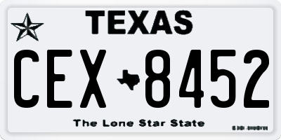 TX license plate CEX8452
