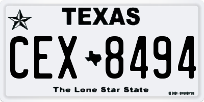 TX license plate CEX8494