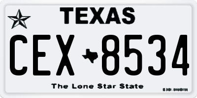 TX license plate CEX8534