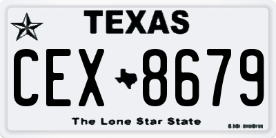 TX license plate CEX8679