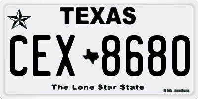 TX license plate CEX8680